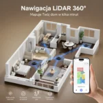 Nawigacja LiDAR 360 stopni i mapa domu w robocie Teendow D10S Max