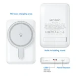 Magnetyczny Powerbank bezprzewodowy Vention FHS 5000mAh Niebieski - obrazek 3