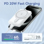 Magnetyczny Powerbank bezprzewodowy Vention FHS 5000mAh Niebieski - obrazek 8