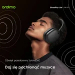 Oraimo BoomPop Lite Bezprzewodowe Słuchawki Nauszne Bluetooth  Grafitowy Szary - obrazek 5