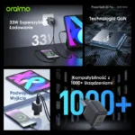 Oraimo Ładowarka sieciowa PowerCube  GaN 33 Pro USB-A + USB-C podwójna Szybkie ładowanie - obrazek 4