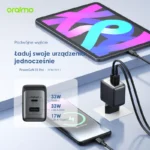 Oraimo Ładowarka sieciowa PowerCube  GaN 33 Pro USB-A + USB-C podwójna Szybkie ładowanie - obrazek 10