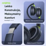 Oraimo BoompPop 2S Słuchawki Bezprzewodowe Nauszne Bluetooth ENC Niebieskie - obrazek 10
