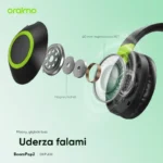 Oraimo BoomPop 2 Słuchawki Bezprzewodowe Nauszne Bluetooth ENC Czarne - obrazek 4