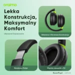 Oraimo BoomPop 2 Słuchawki Bezprzewodowe Nauszne Bluetooth ENC Czarne - obrazek 8