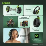 Oraimo BoomPop 2 Słuchawki Bezprzewodowe Nauszne Bluetooth ENC Czarne - obrazek 12