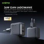 Oraimo PowerCube GaN 36 Pro Ładowarka sieciowa  USB-C + USB-C podwójna Szybkie ładowanie - obrazek 2