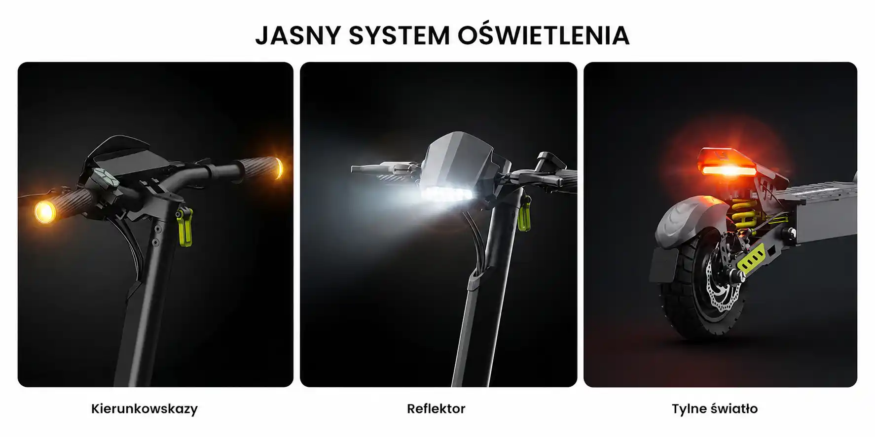 System oświetlenia hulajnogi iSinwheel D1 Plus
