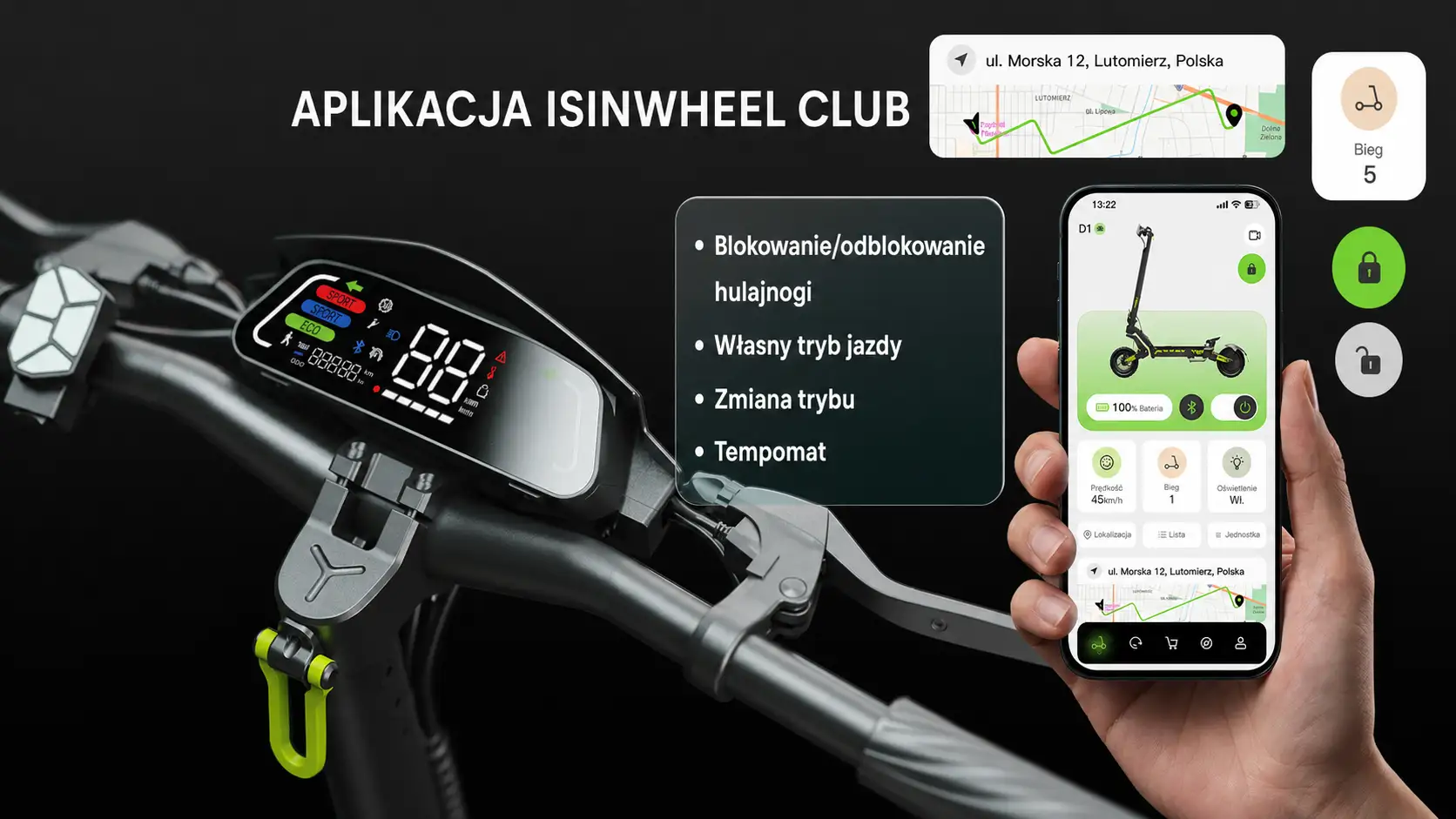 Aplikacja iSinwheel Club dla hulajnogi D1