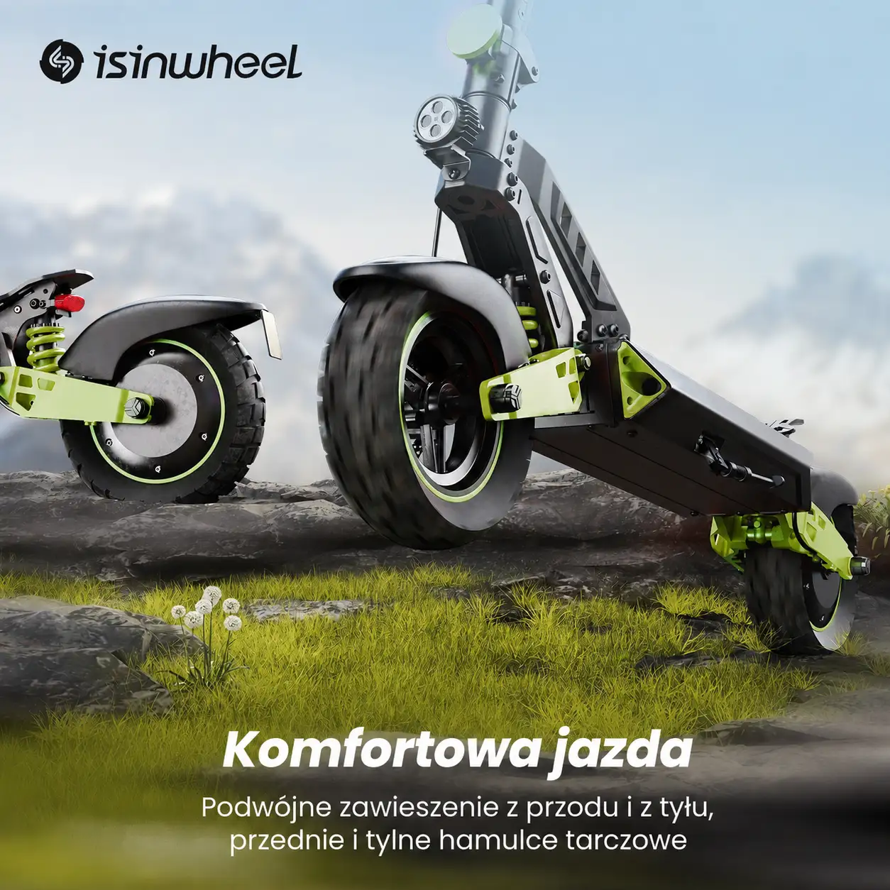 Amortyzacja i hamulce tarczowe hulajnogi iSinwheel D2