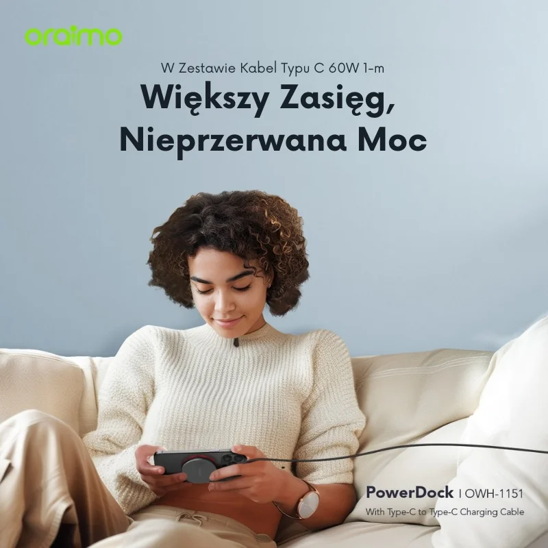 Oraimo Bezprzewodowa magnetyczna ładowarka PowerDock 15W