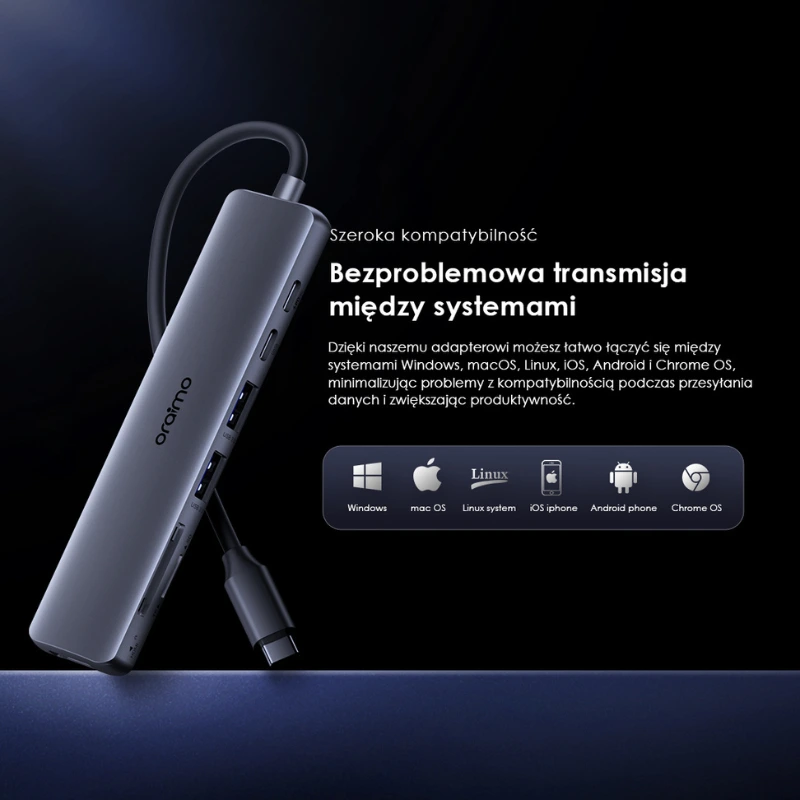 Oraimo USB-C Hub aluminiowa obudowa