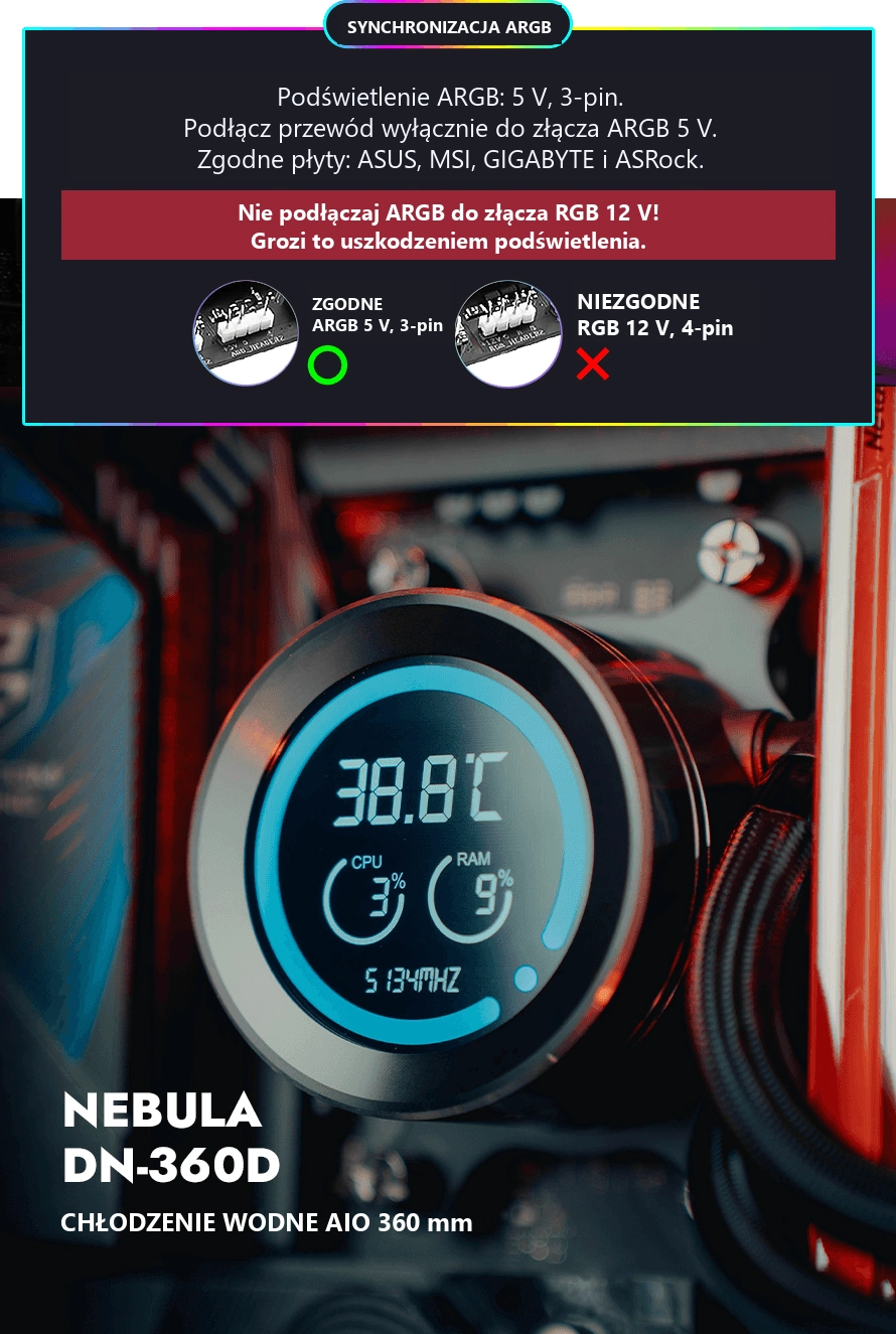 ARGB wentylatory Darkflash DN-D360