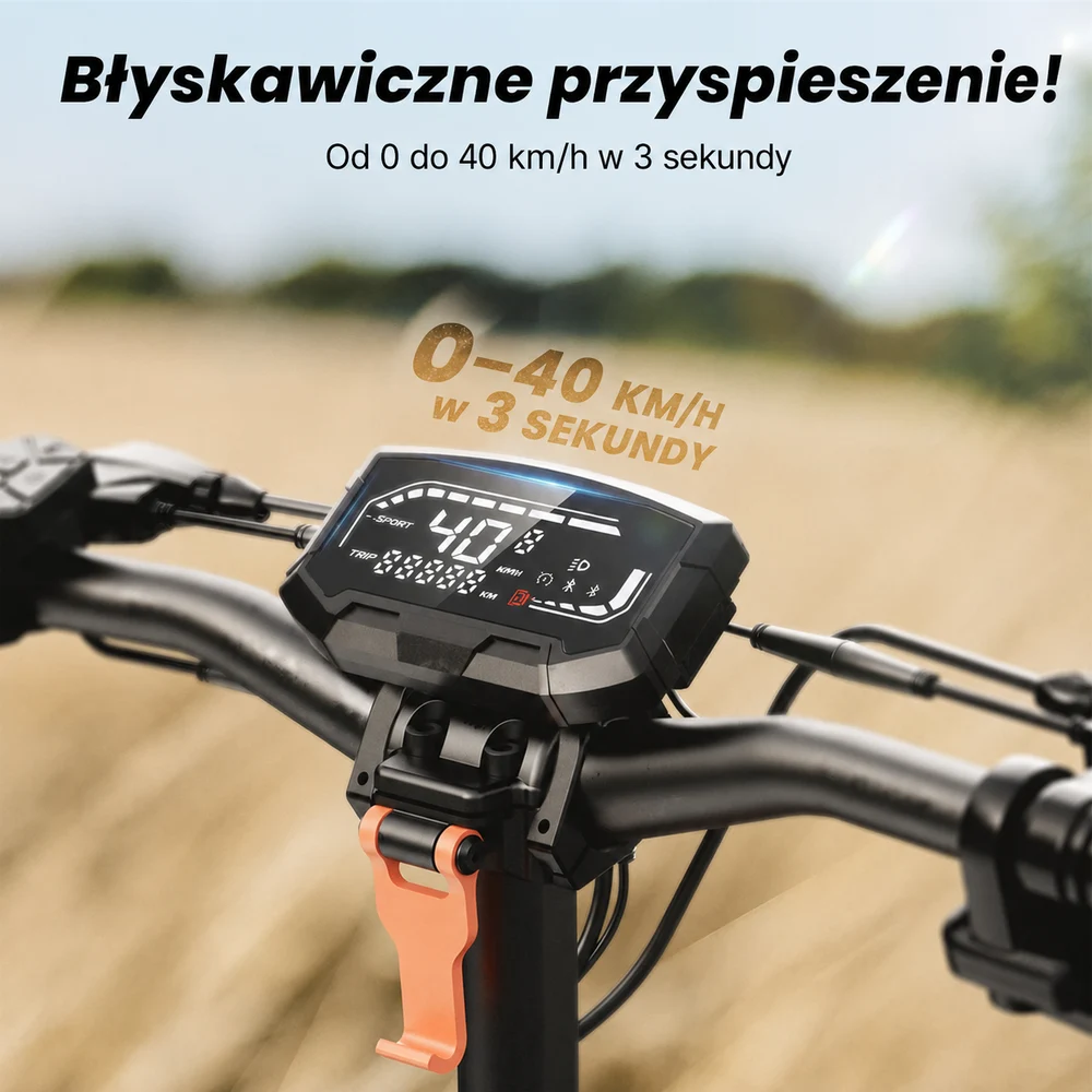 Przyspieszenie i wyświetlacz hulajnogi iSinwheel D2 Orange