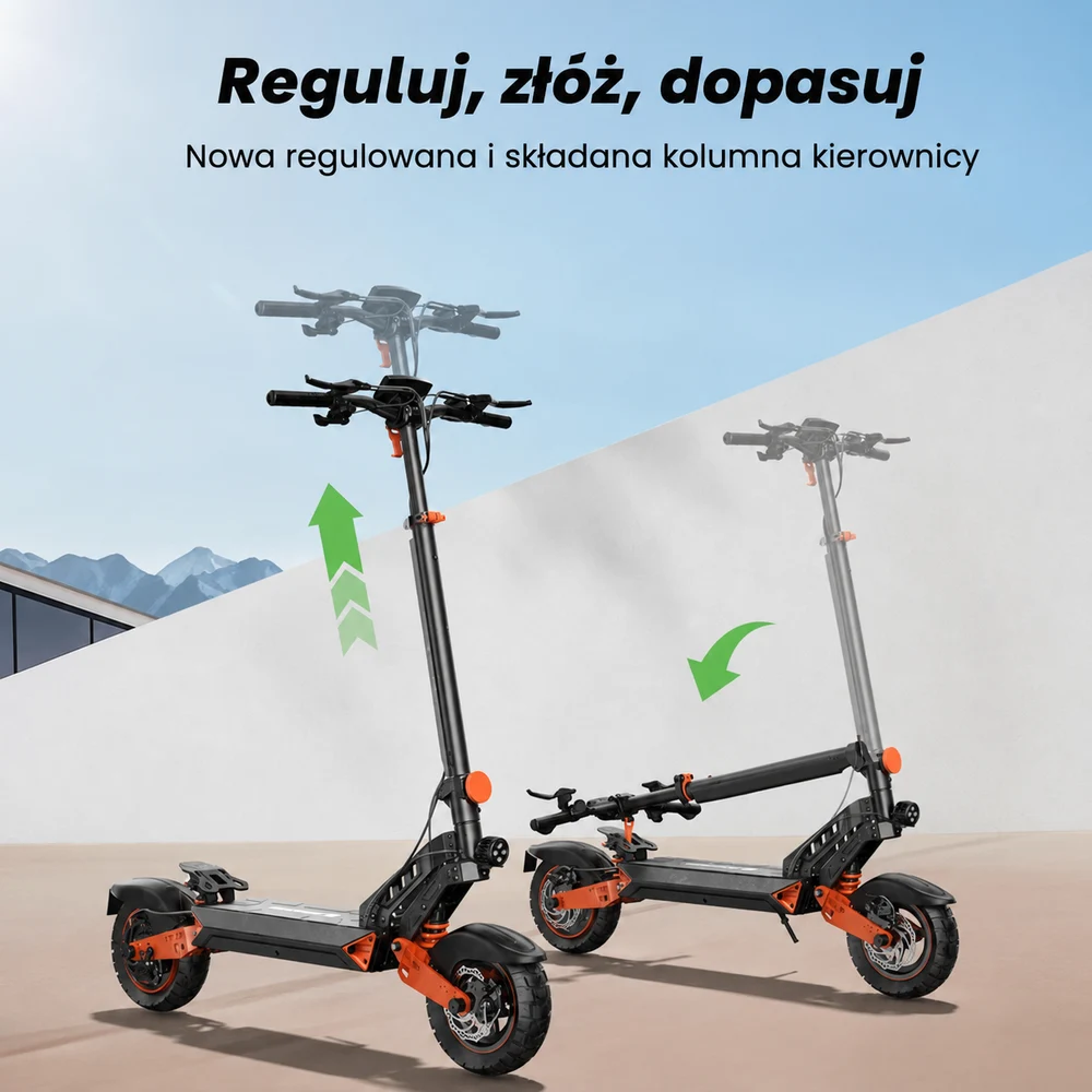 Regulowana i składana kolumna kierownicy iSinwheel D2 Orange