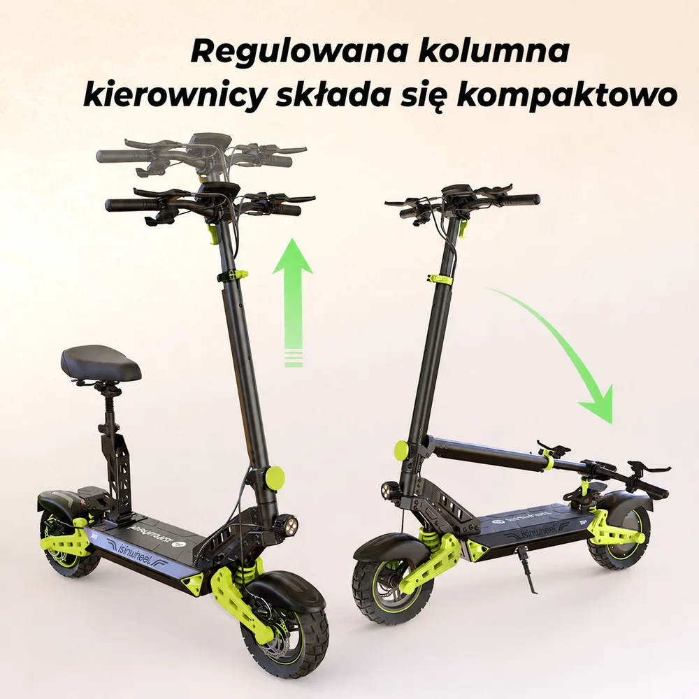 Regulowana i składana kolumna kierownicy iSinwheel D2 Plus