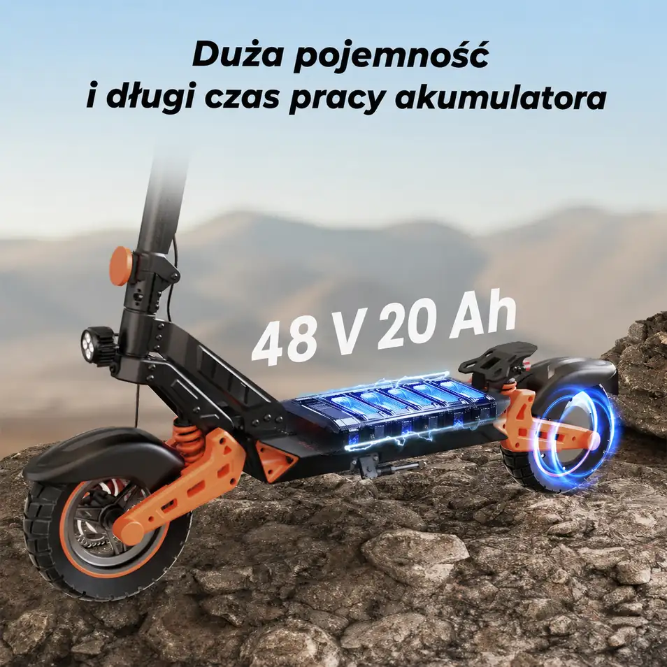 Akumulator 48 V 20 Ah w hulajnodze elektrycznej iSinwheel D2 Plus Orange