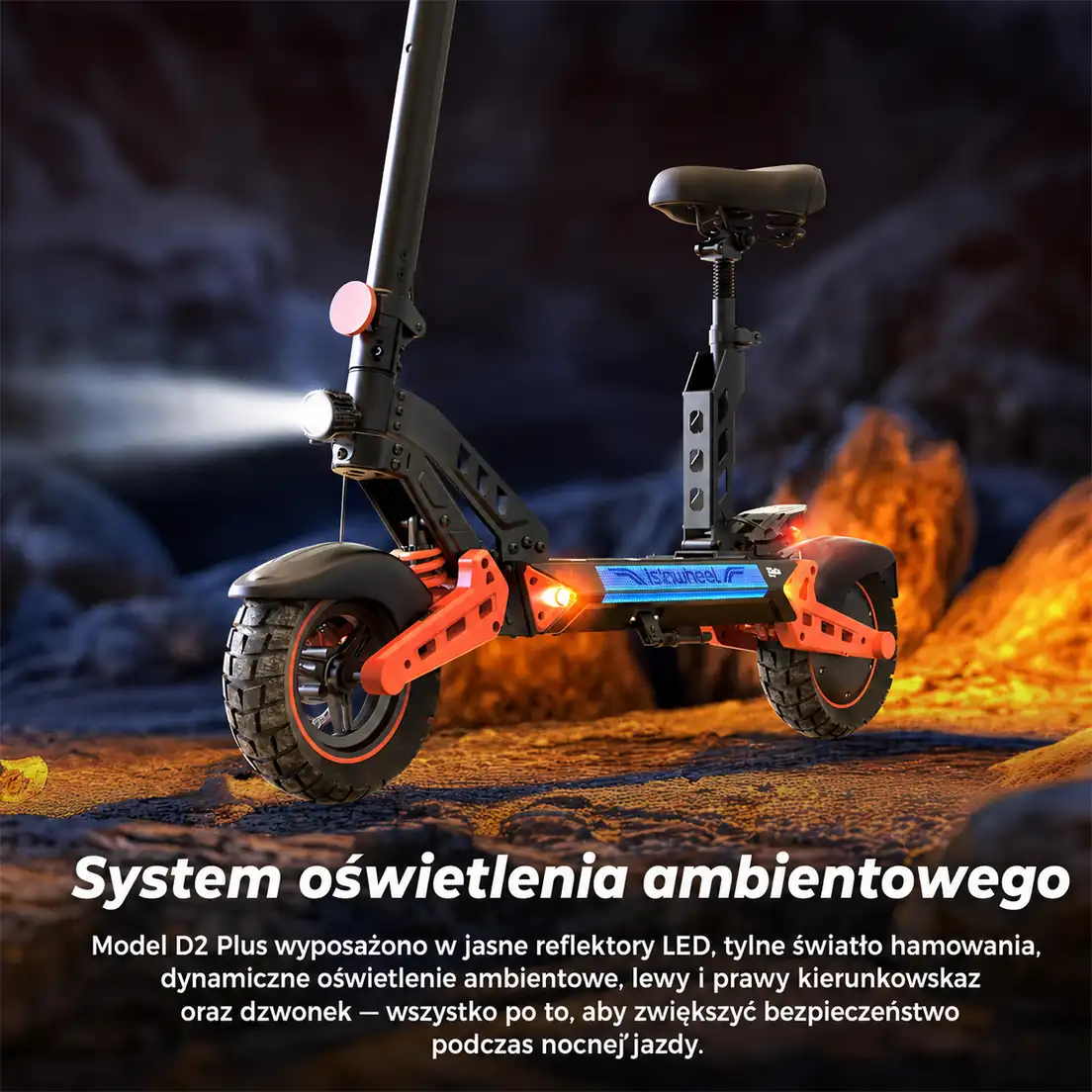 System oświetlenia ambientowego i kierunkowskazy iSinwheel D2 Plus Orange