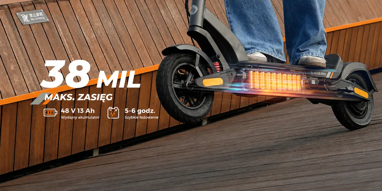Akumulator 48 V 13 Ah i deklarowany zasięg iSinwheel S-Nova Pro