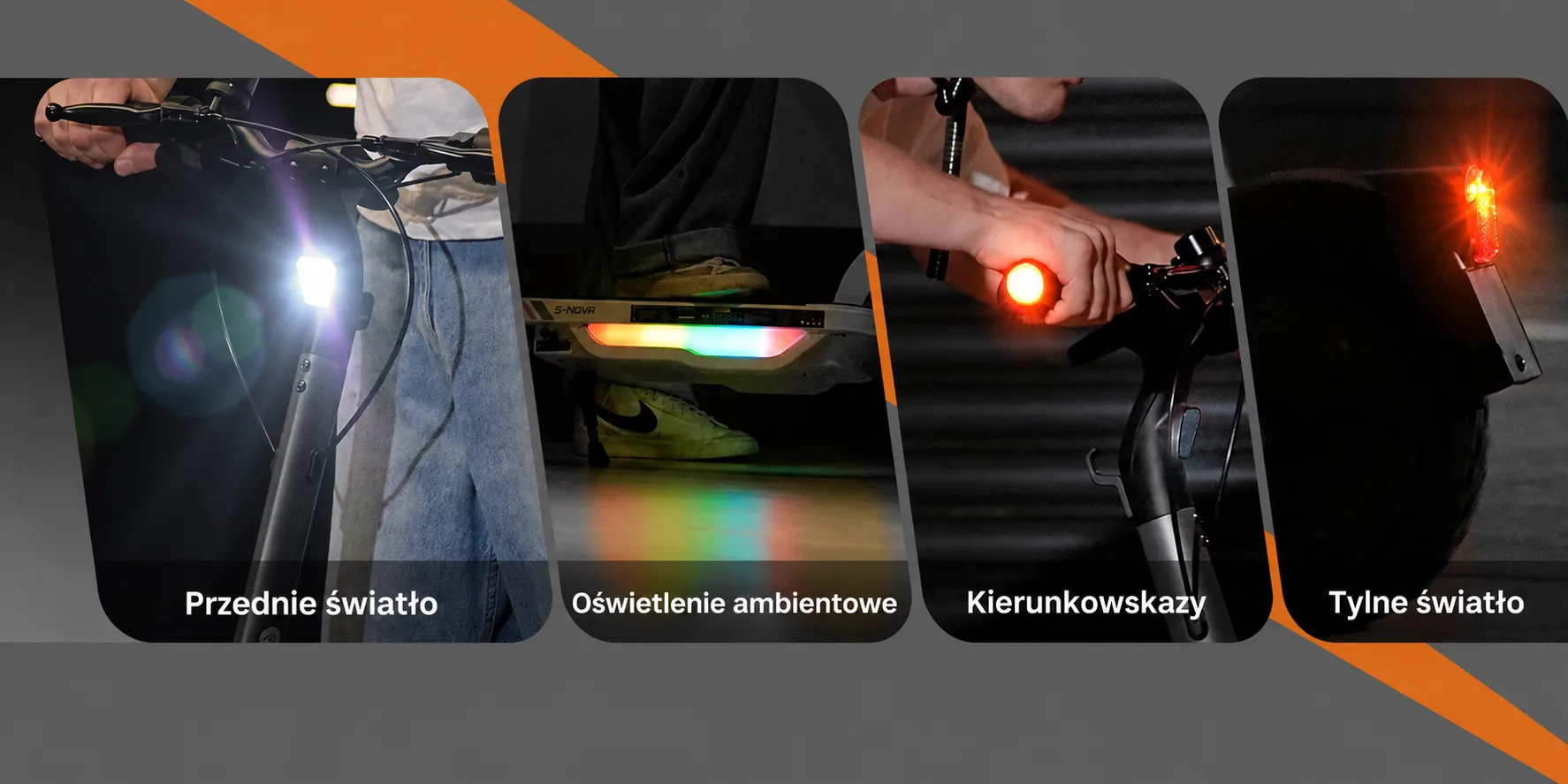 Przednie i tylne światło, kierunkowskazy oraz oświetlenie ambientowe S-Nova Pro