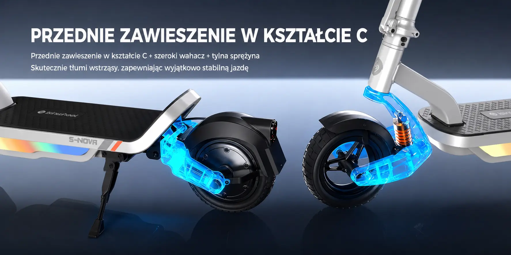 Przednie zawieszenie hulajnogi elektrycznej iSinwheel S-Nova