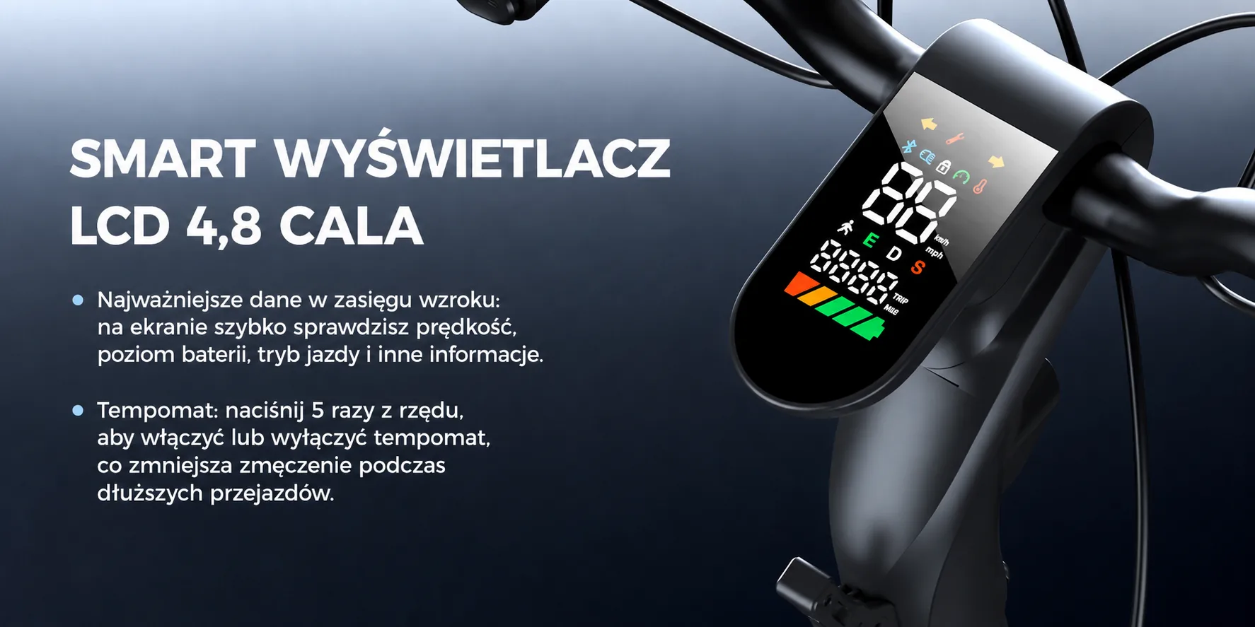 Inteligentny wyświetlacz LCD 4,8 cala iSinwheel S-Nova