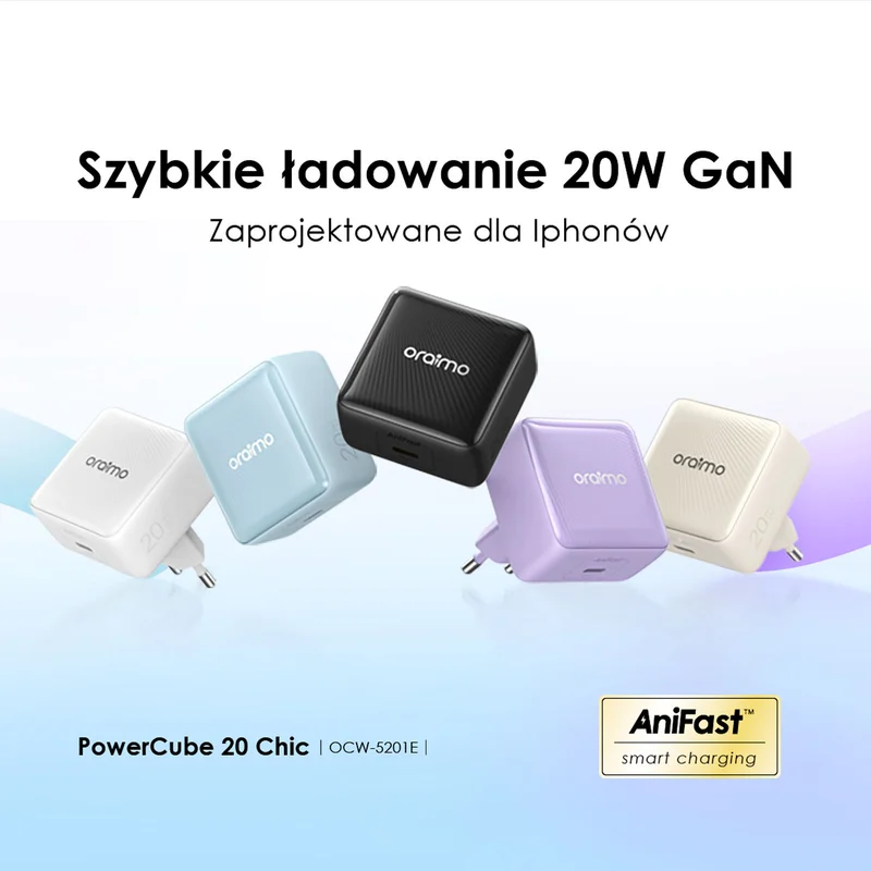 Oraimo ładowarka sieciowa 20 Chic Czarna GaN 20W