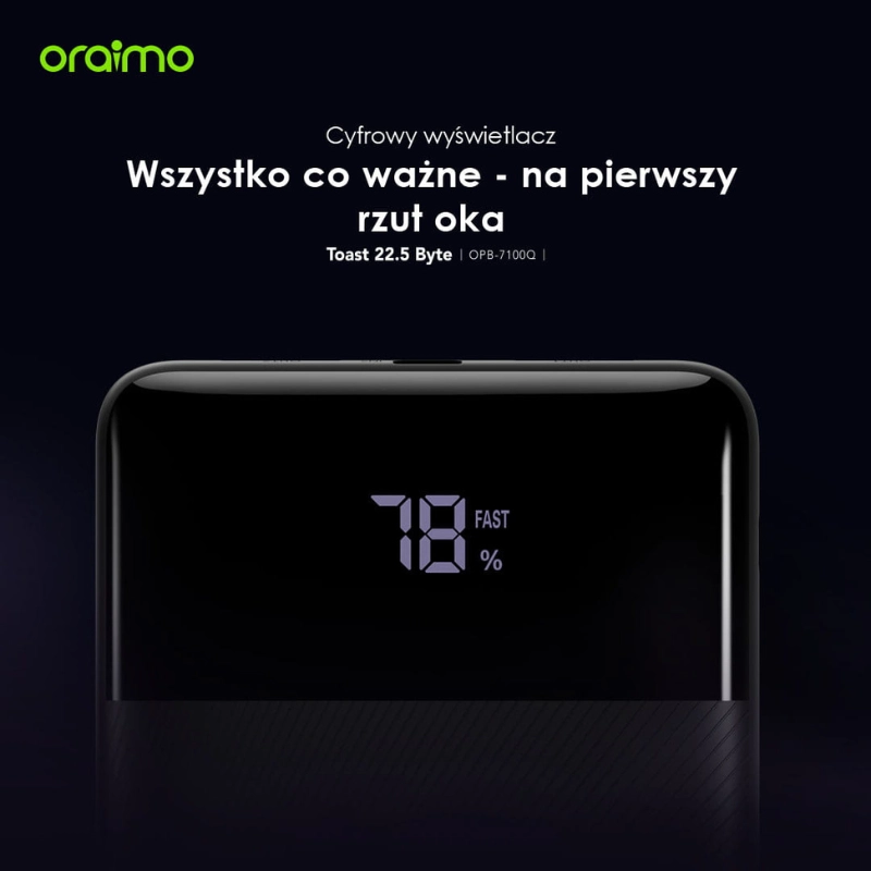 Oraimo Toast 22.5 Byte – ekran LED
