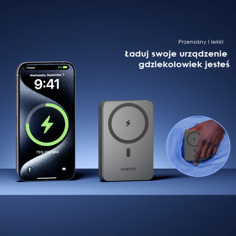 Oraimo Powerbank magnetyczny Magsafe 10000mAh 15W czarny