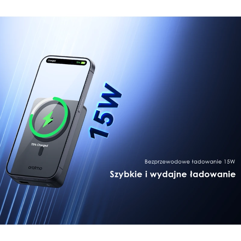 Oraimo Powerbank magnetyczny Magsafe 10000mAh 15W czarny