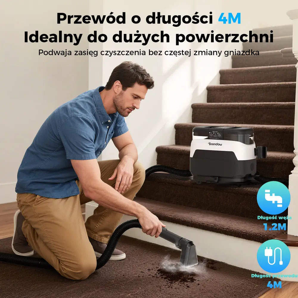 Teendow C6 Max - przewód 4 m i wąż 1,2 m
