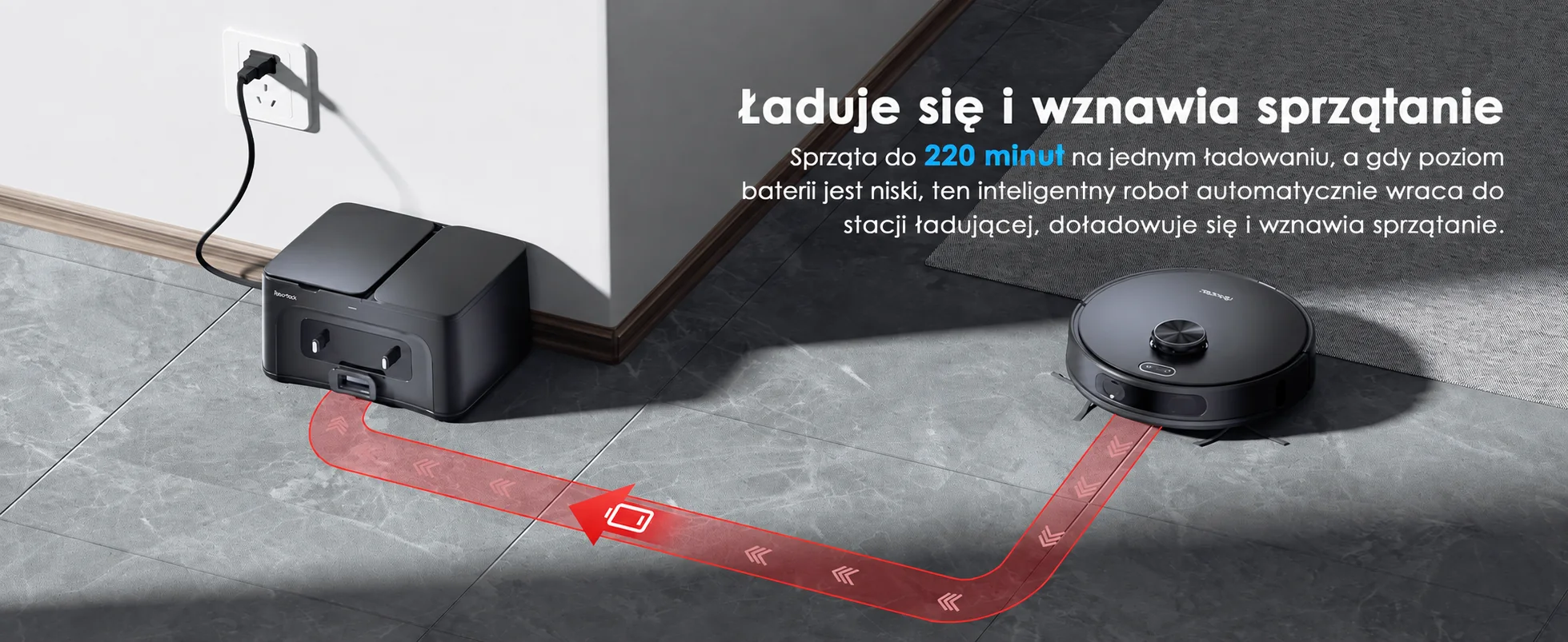 Teendow D65S Max automatycznie ładujący się i wznawiający pracę do 220 minut
