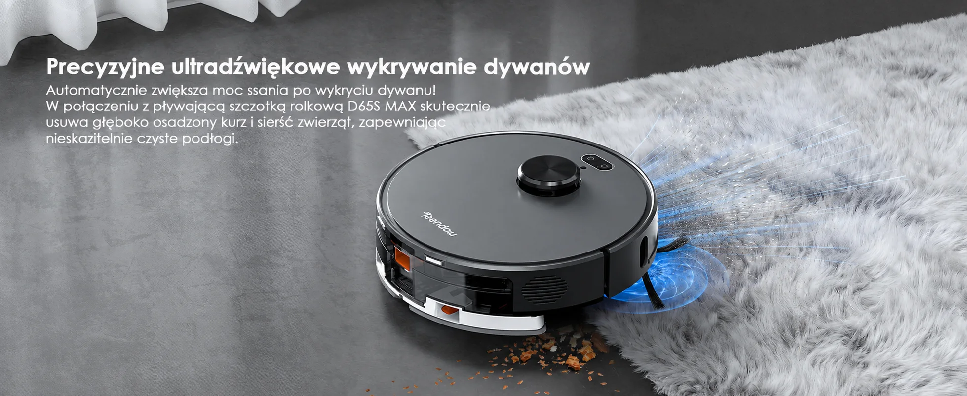 Precyzyjne ultradźwiękowe wykrywanie dywanów przez Teendow D65S Max