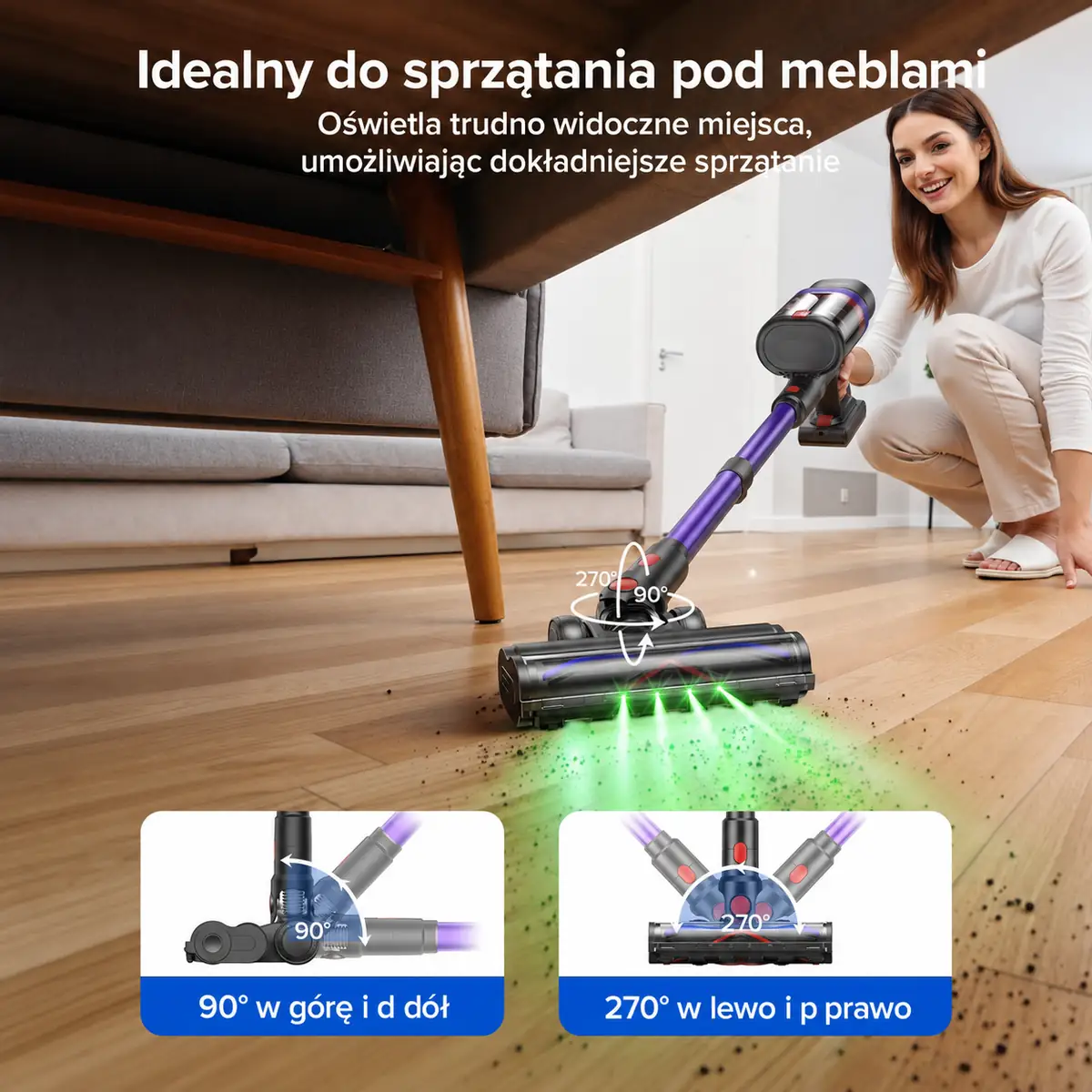 Teendow V20 Strong - wygodne sprzątanie pod meblami