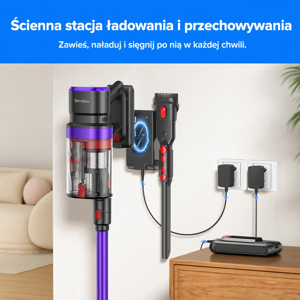 Teendow V20 Strong - ścienna stacja ładowania i przechowywania