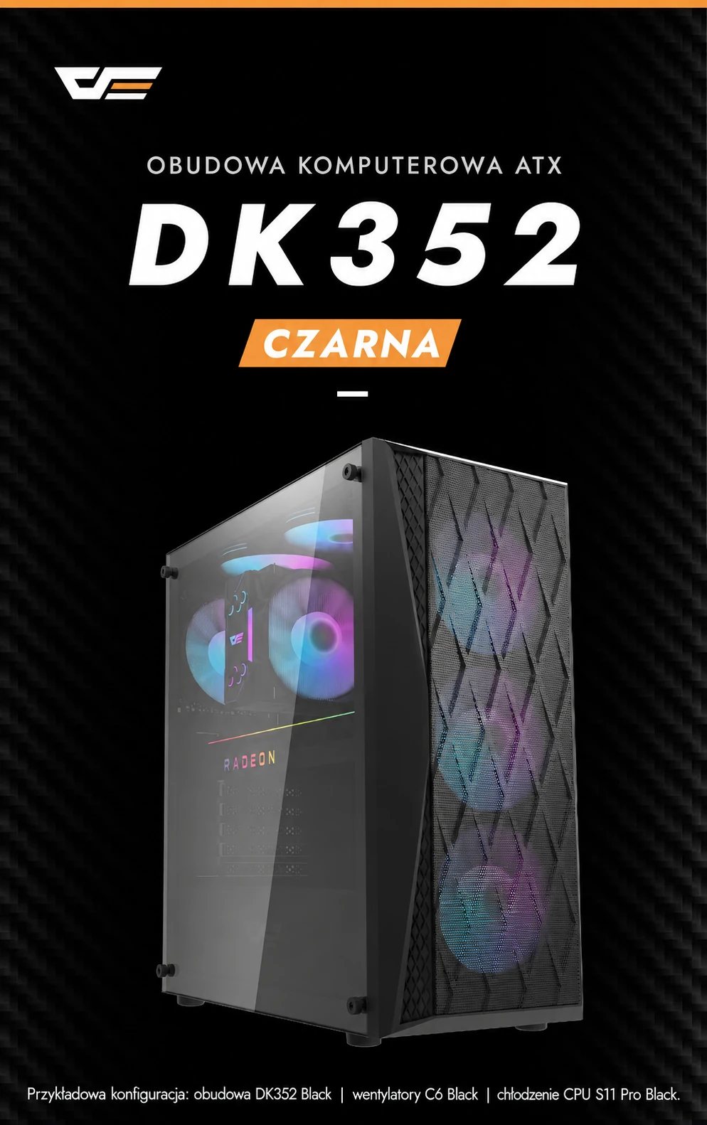 DarkFlash DK352 Mesh Czarny – dk352 mesh w czerni