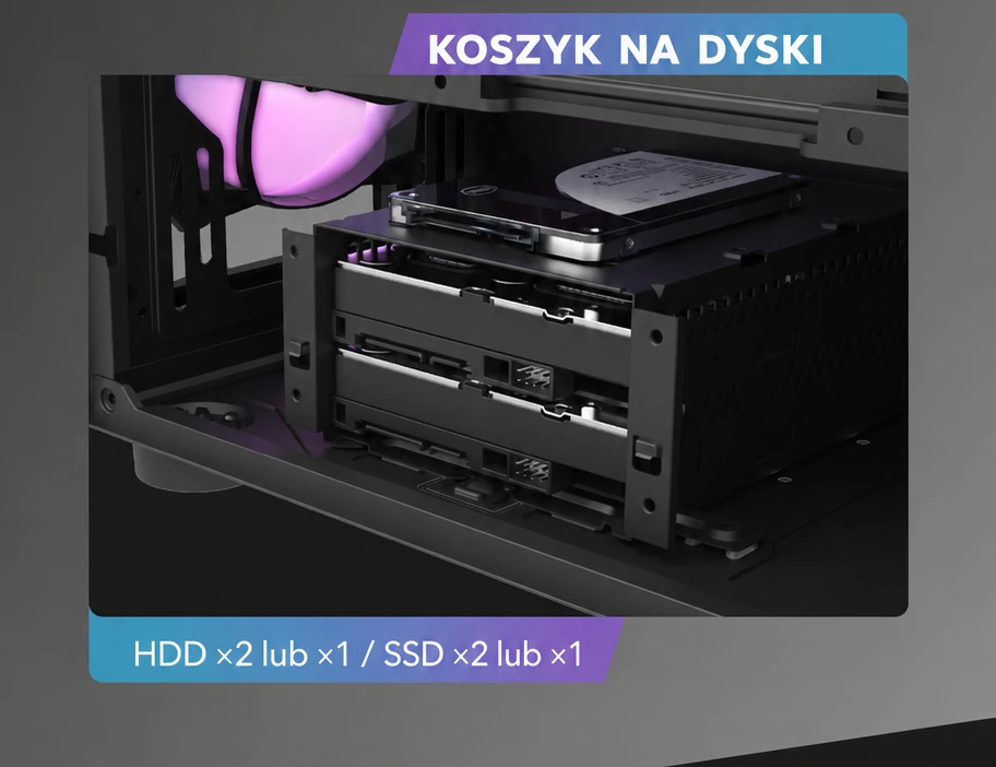 DarkFlash DK431 Glass Czarny – koszyk na dyski