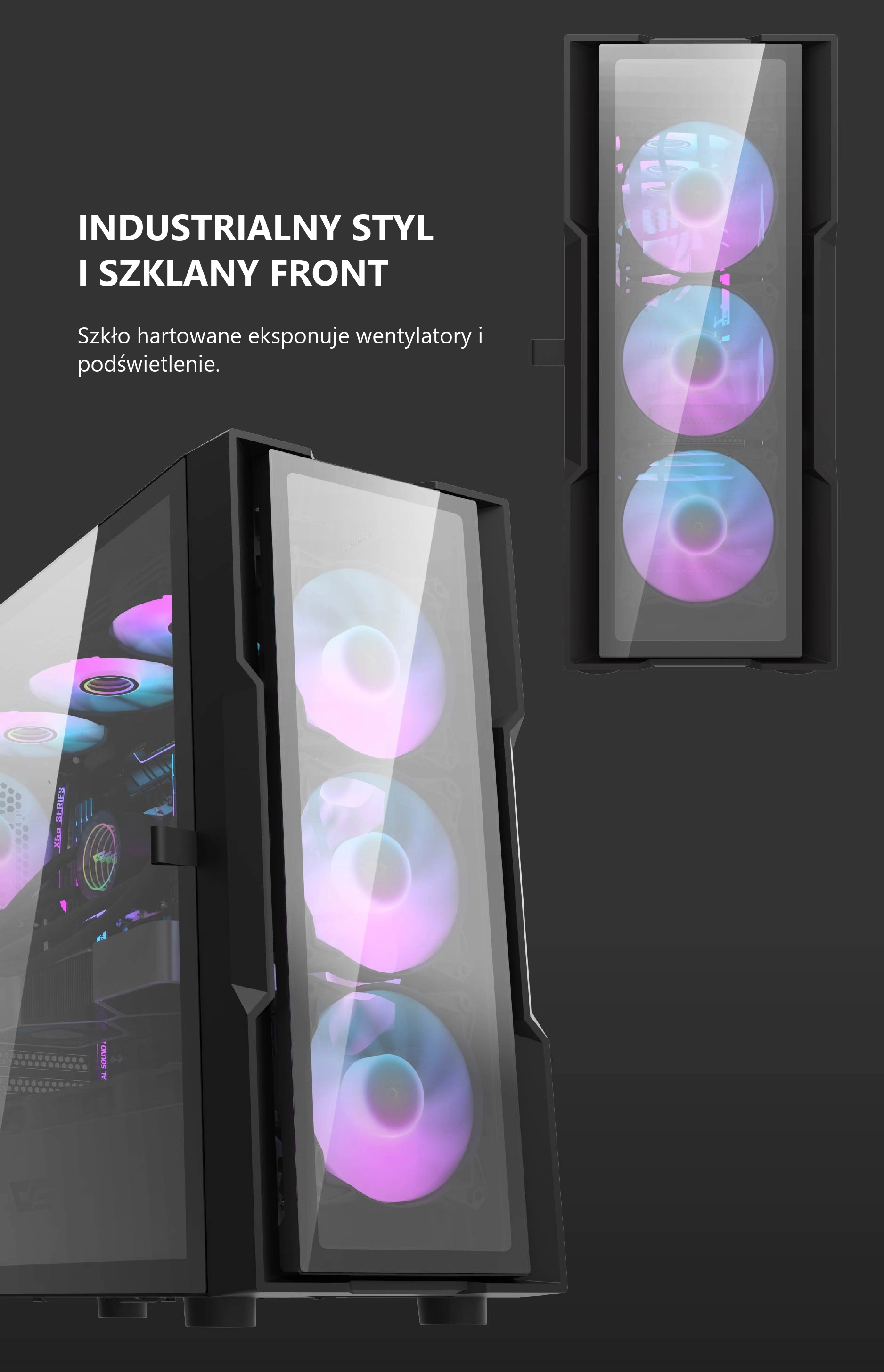 DarkFlash DK431 Glass Czarny – szklany front