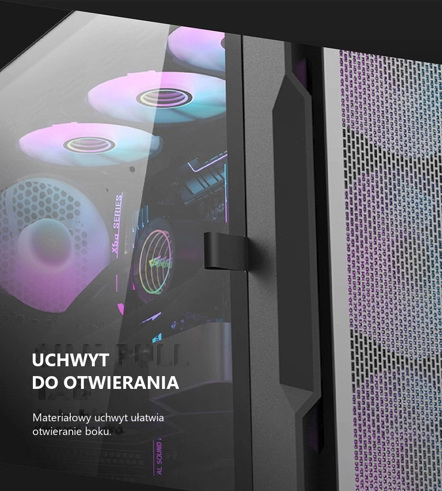 DarkFlash DK431 Mesh Biały – uchwyt panelu bocznego