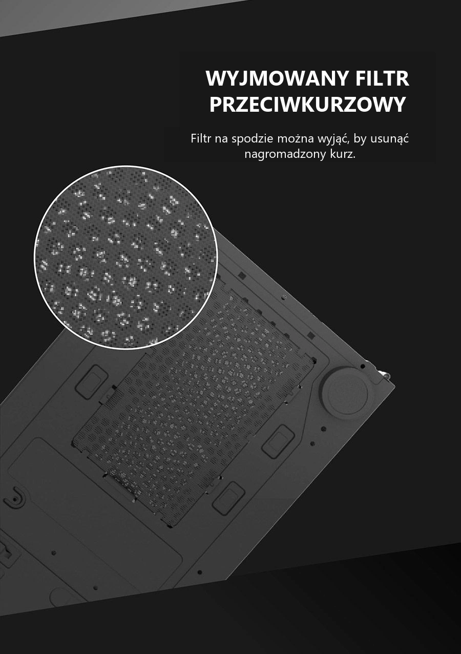 DarkFlash DK431 Mesh Biały – wyjmowany filtr przeciwkurzowy