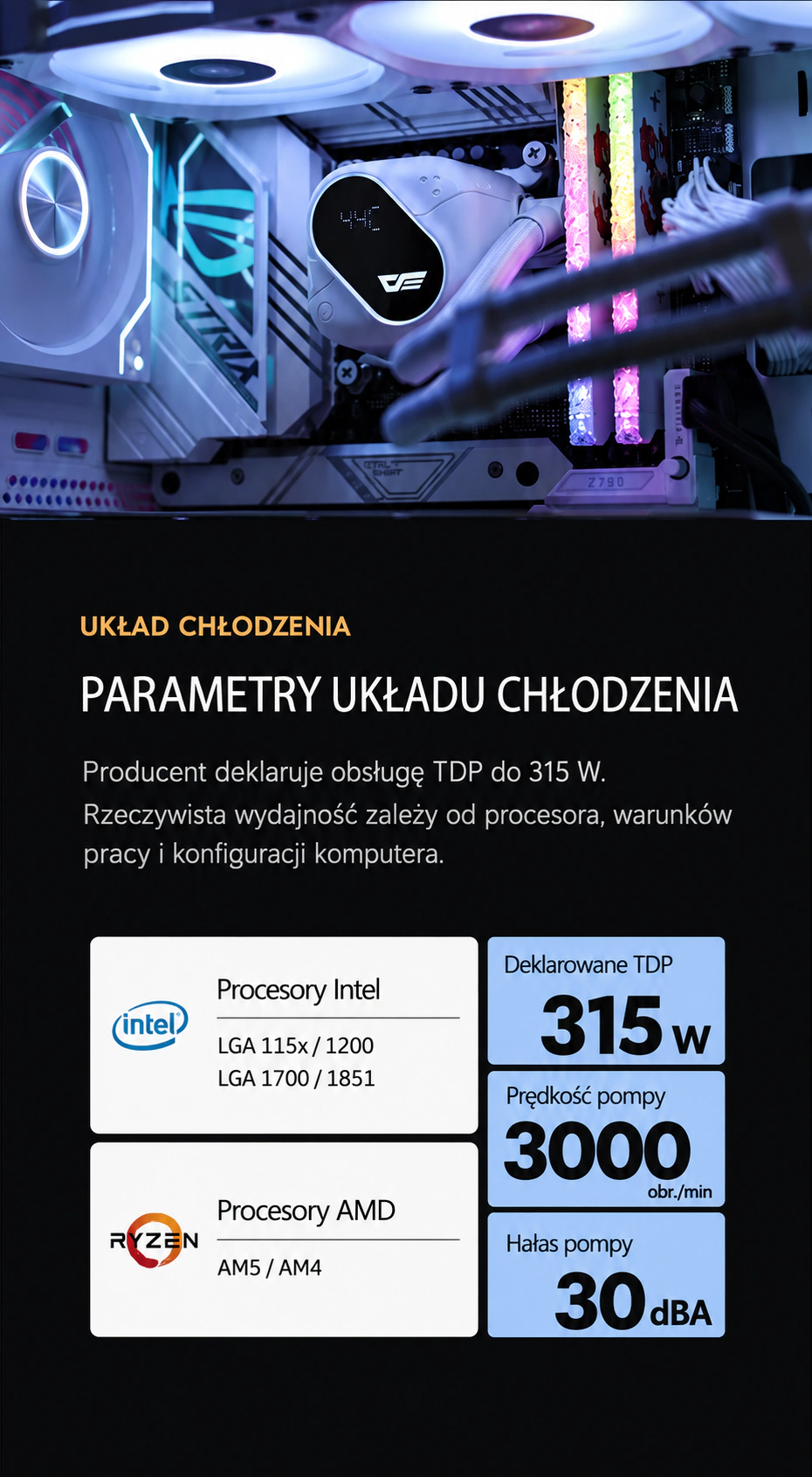 DarkFlash EXPLORE DO360 Czarny – pompa i odprowadzanie ciepła