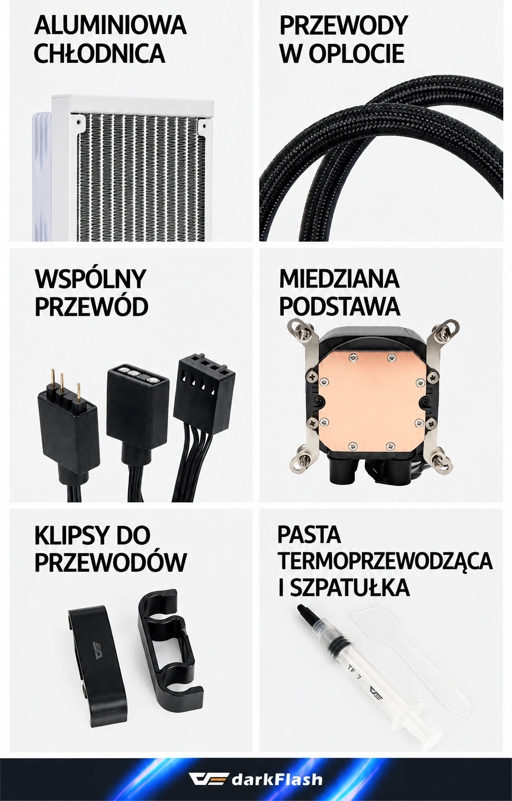 DarkFlash EXPLORE DO360 Czarny – materiały i akcesoria montażowe