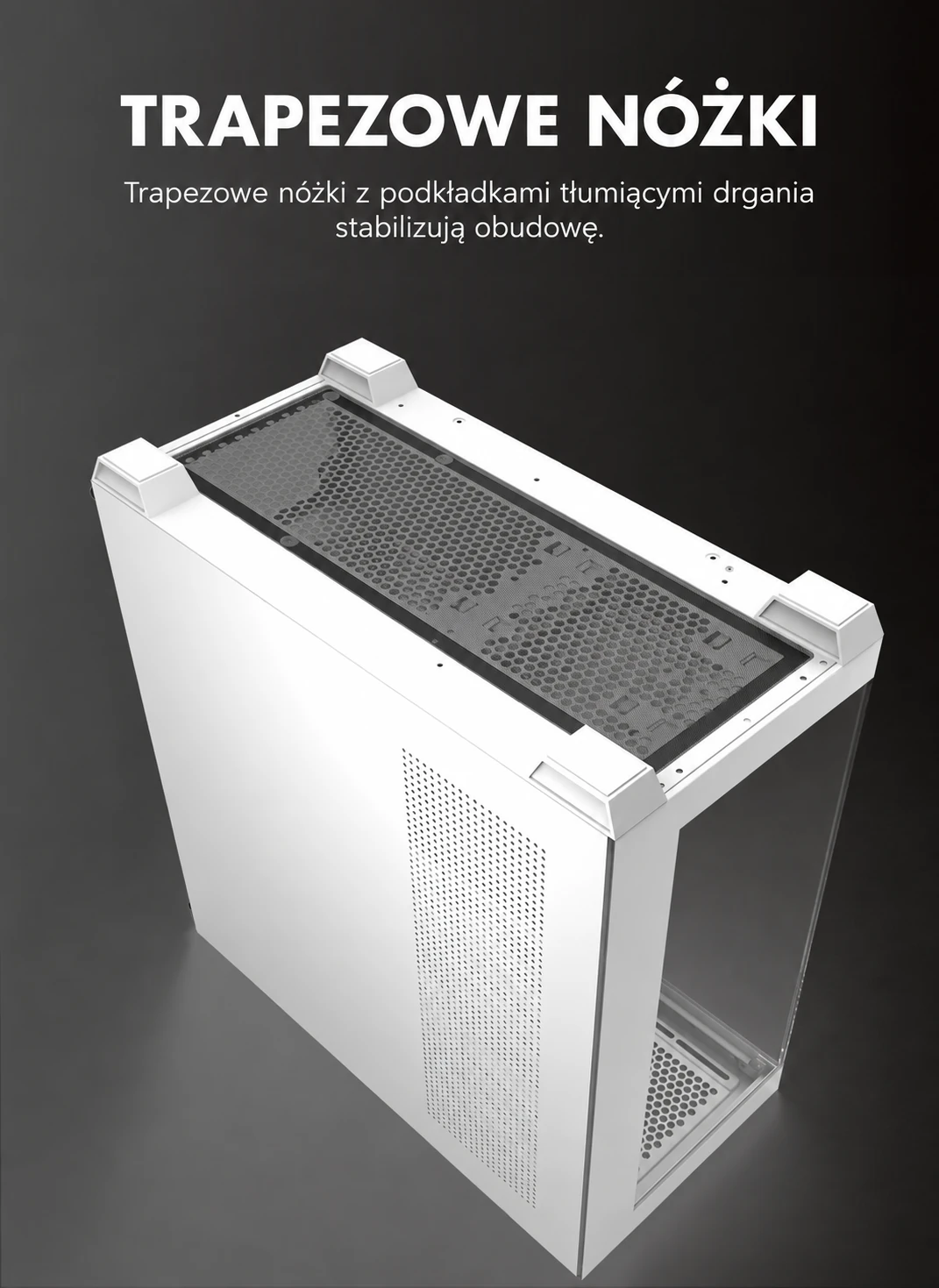 DarkFlash DS900 Biały – trapezowe nóżki