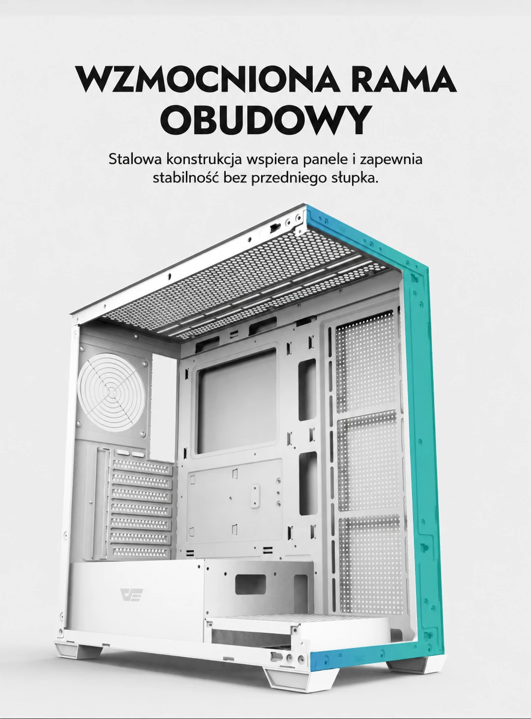 DarkFlash DS900 Biały – wzmocniona konstrukcja
