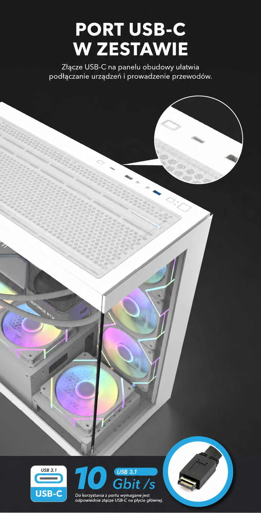 DarkFlash DS900 Biały – złącze usb-c