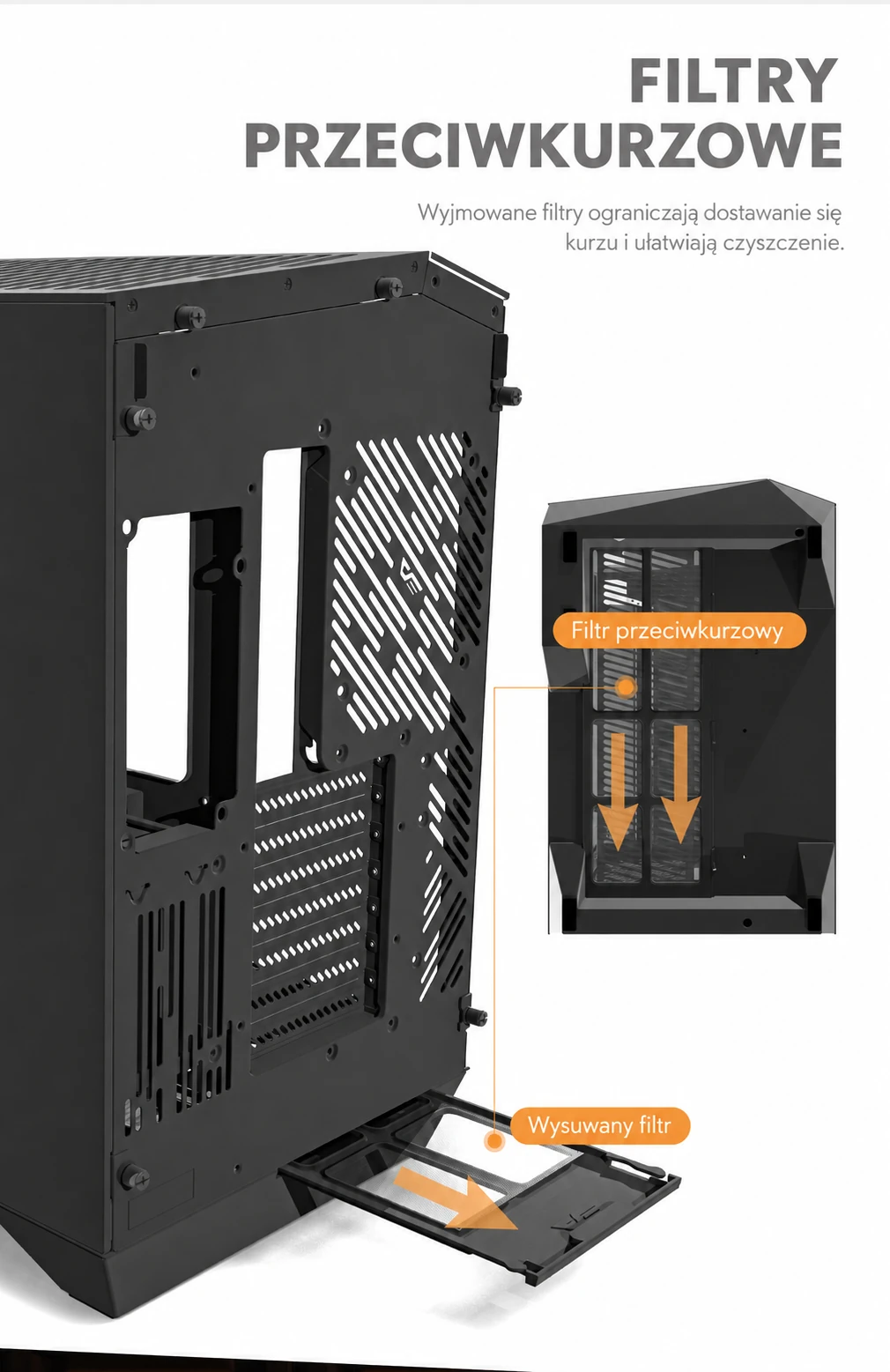 DarkFlash DY470 Czarny – filtry przeciwkurzowe