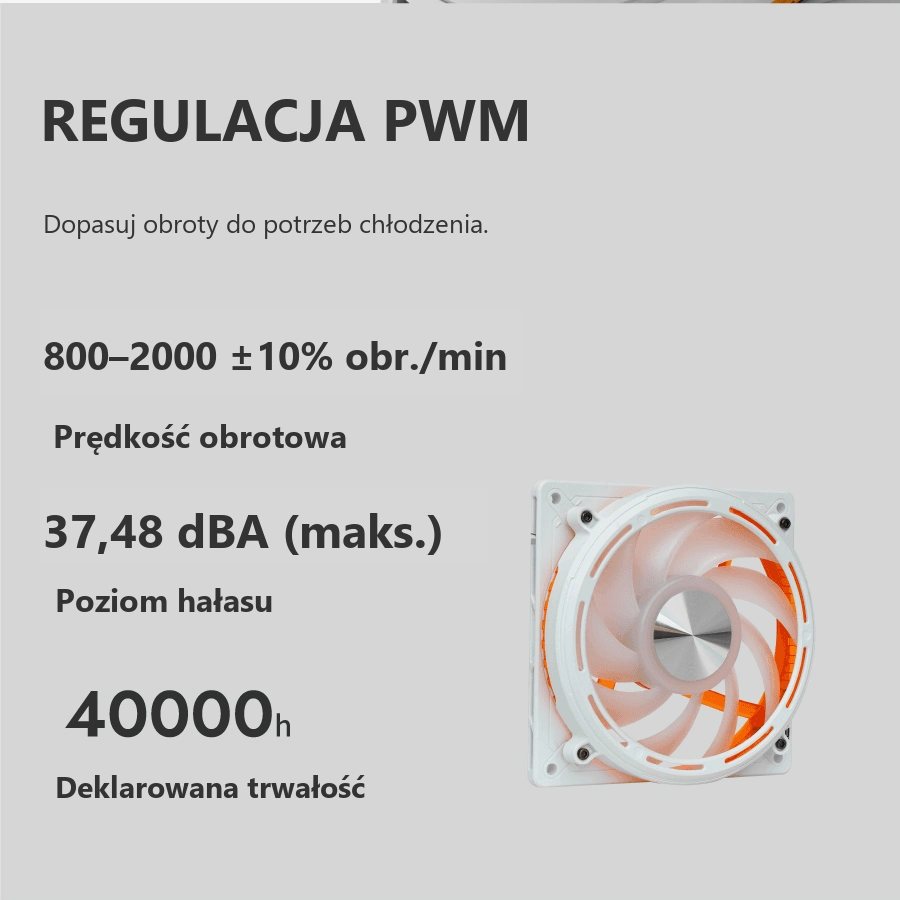 DarkFlash EXPLORE E400 Biały – regulacja prędkości pwm