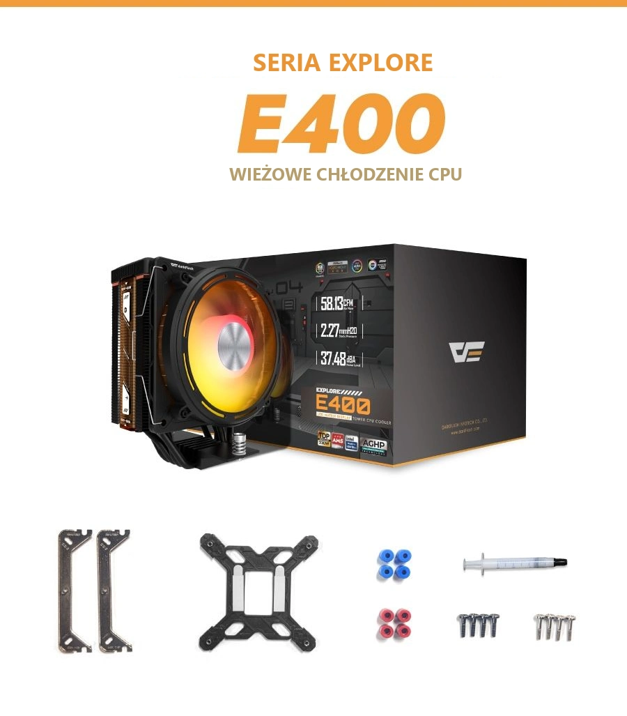 DarkFlash EXPLORE E400 Czarny – zawartość zestawu