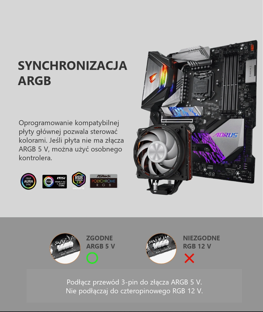 DarkFlash EXPLORE E400 Czarny – argb 5 v — właściwe podłączenie