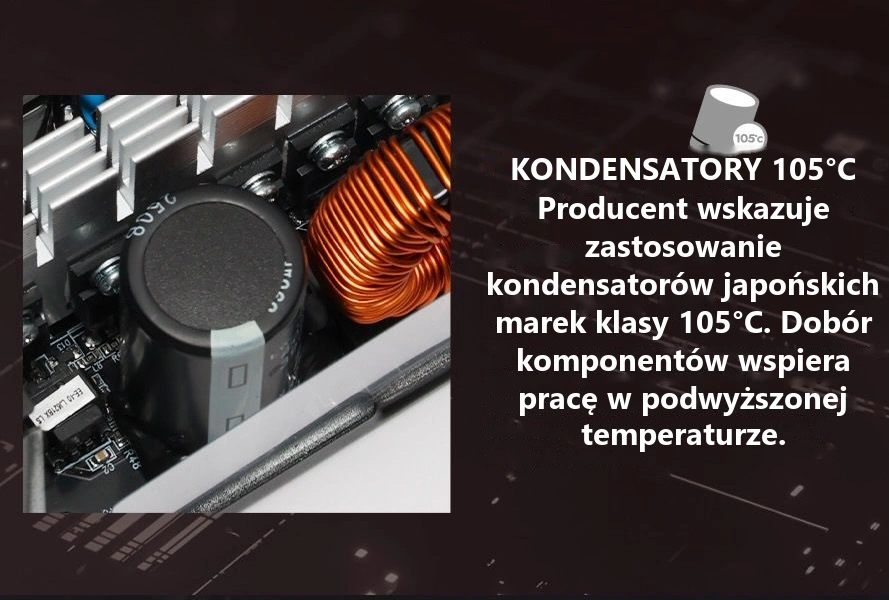 DarkFlash EMT650 Czarny – kondensatory klasy 105°c